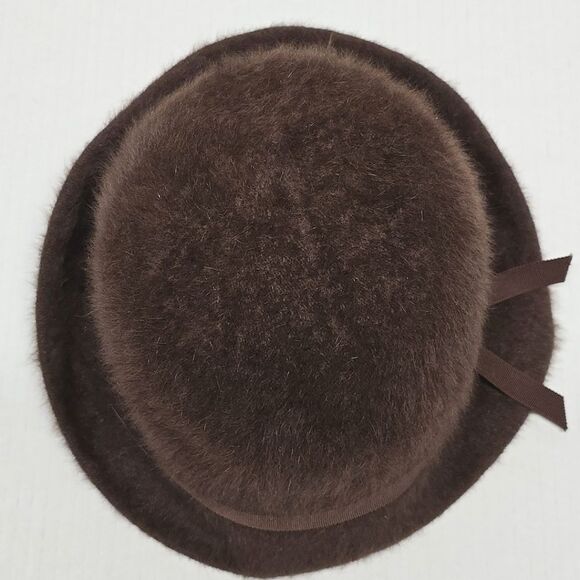 Kangol Furgora Cloche Hat Brown Angora Wool Blend England - Picture 4 of 9